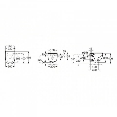 Pachet WC Meridian Round Rimless prinderi complet ascunse Roca [6]