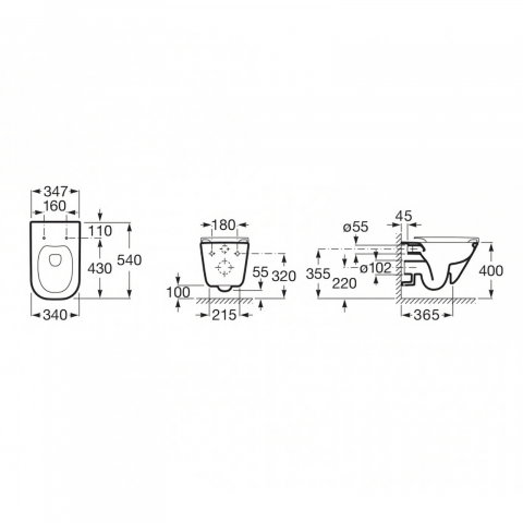 Pachet WC The Gap Square Rimless prinderi complet ascunse Roca [6]