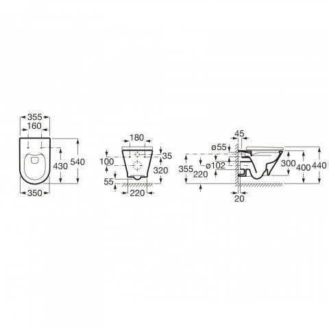 Pachet WC The Gap Round Rimless prinderi complet ascunse Roca [5]