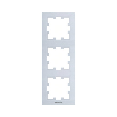 Rame - Rama priza tripla verticala Karre Plus 55 Silver