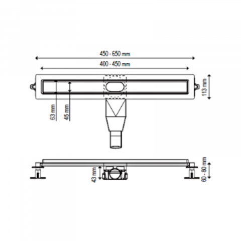 Rigola de dus 600 mm Linear bronz periat Wirquin [1]