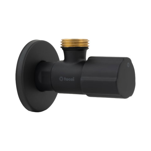 Robineti apa - Robinet coltar negru Premium 1/2" x 1/2" Tucai