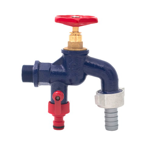 Robineti apa - Robinet fonta dublu serviciu cu doua iesiri 1/2" SLK
