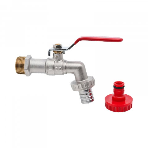Robineti apa - Robinet sferic dublu serviciu nichelat, cu maneta de aluminu 1/2" Oligo Valvex