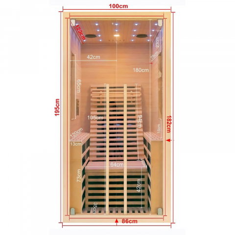 Sauna uscata cu incalzitor de carbon-magneziu, 100 x 130 x 195 cm, Carbon 1 Sanotechnik [8]