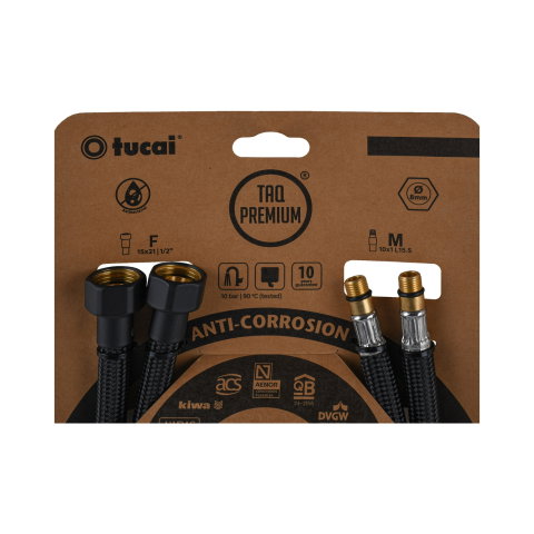 Set 2 racorduri apa mono Premium L15.5 x 400 mm negru Tucai [1]