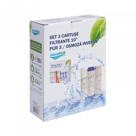 Cartuse filtrante - Set 3 cartuse filtrante aquaPUR 10 PUR3/RO Valrom