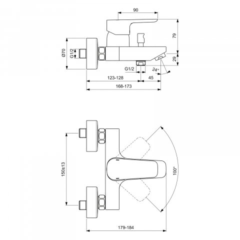 Set cada cu bara CERAPLAN III promo 3 in 1 (BC560AA, B0718AA si B2621AA) Ideal Standard [4]