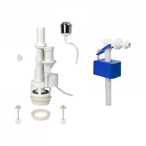 Baie - Set mecanism WC pneumatic Buton unic si flotor lateral