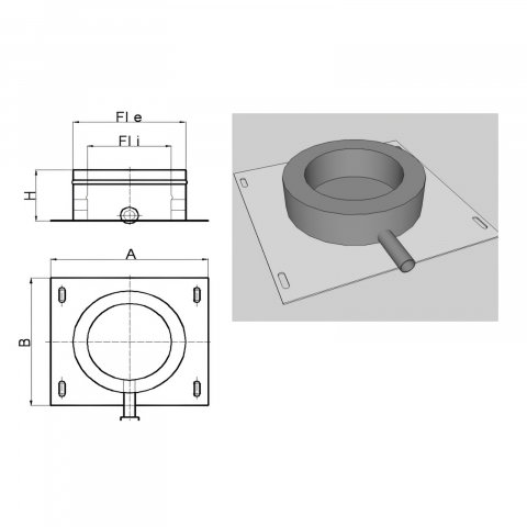 Set mecanism WC pneumatic Buton unic si flotor lateral [1]