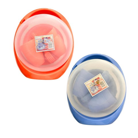 Articole menaj - Set picnic ORA pentru 4 persoane cu vesela si tacamuri