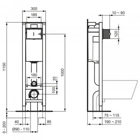 Set rezervor incastrat ProSys Eco M cu cadru metalic si clapeta Oleas M2 Crom Lucios Ideal Standard [4]
