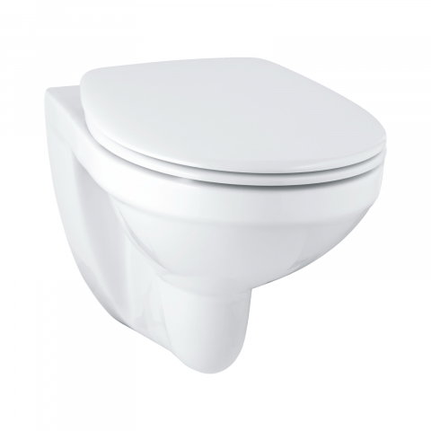 Set vas wc suspendat Grohe Bau Ceramic 53 x 37 cm si capac cu inchidere normala, alb [1]