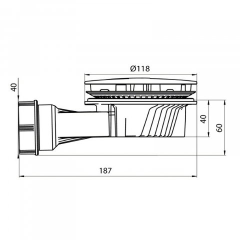 Sifon cadita dus Slim Plus, membrana antimiros metal periat WIRQUIN [1]
