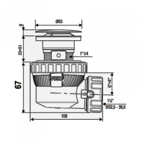Sifon lavoar Nano Quick-Clack alb membrana antimiros WIRQUIN [1]