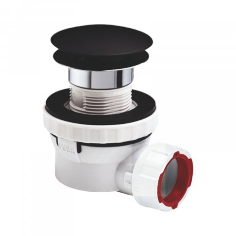 Baie - Sifon lavoar Nano Quick-Clack negru membrana antimiros WIRQUIN