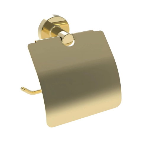 Accesorii baie - Suport hartie igienica Iobagno Alfa AC1512GO auriu cu clapeta