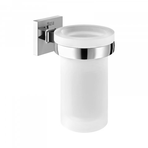 Accesorii baie - Suport pahar Cubica, crom lucios Roca