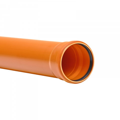 Canalizare exterioara - Teava PVC-U KG multistrat cu mufa si garnitura SN8 D.250 x 7.3 mm L= 3.0 m