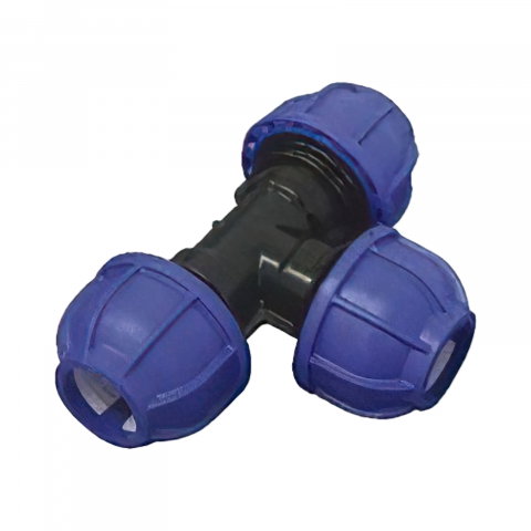 Tuburi, robineti, fitinguri PEHD pentru alimentare apa - Teu compresiune 32 mm