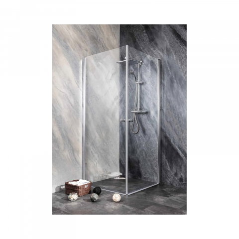 Paravan dus - Usa batanta Brava 85-87 x 195 cm crom Sanotechnik
