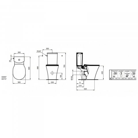 Vas de toaleta AQUABLADE evacuare laterala CONNECT AIR Ideal Standard [5]