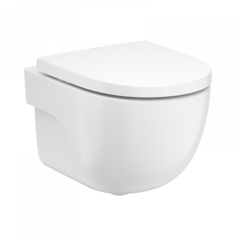 Baie - Vas WC compact, suspendat, Rimles, evacuare orizontala Meridian Roca