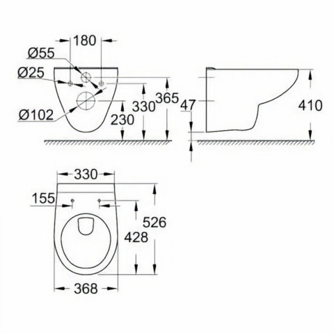 Vas wc suspendat Grohe Bau Ceramic 53x37 cm [1]