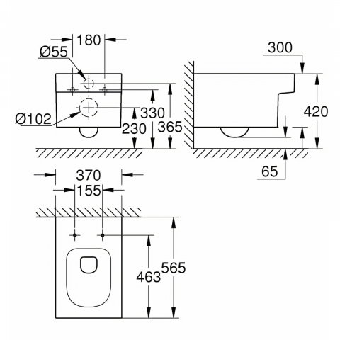 Vas WC Grohe Cube Ceramic, suspendat, Rimless, TripleVortex, PureGuard alb [2]