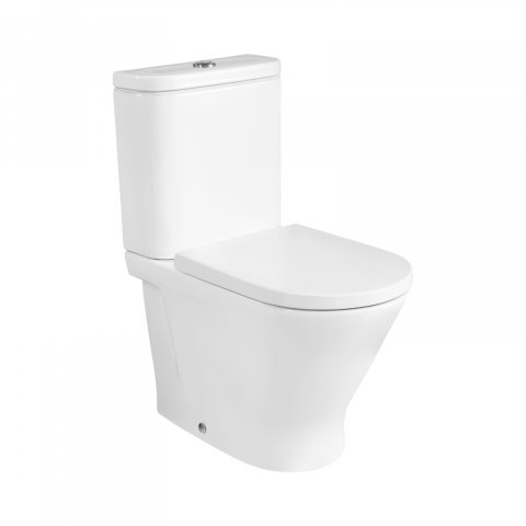 Baie - Vas WC Rimless lipit de perete, din portelan, cu evacuare dubla The Gap Roca