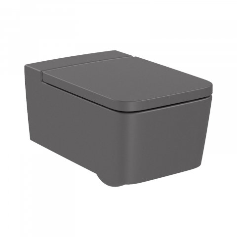 Baie - Vas WC Rimless, suspendat, din portelan, cu evacuare orizontala Inspira Roca