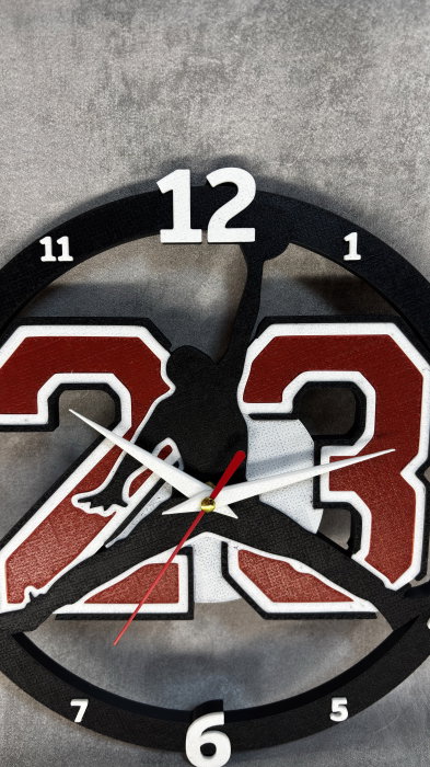 Ceas de perete printat 3D, design sneaker și basketball, decor modern [3]