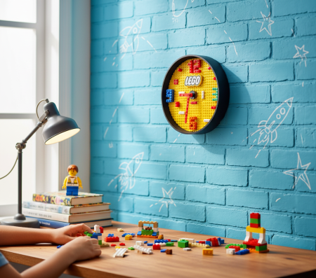 Ceasuri - Ceas de perete decorativ stil joc pixelat, design 3D printat, 25 cm