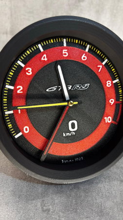 Ceas de birou GT3 RS inspirat din bord auto – printat 3D, design sport, 15 cm [3]