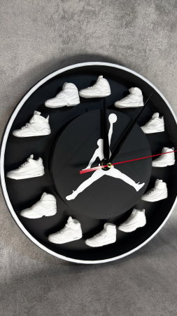 Ceas de perete printat 3D, design sneakers, decor streetwear modern [2]