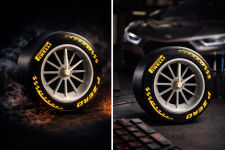 Ceas Janta F1 Formula 1 Racing Decor Auto Birou Perete 3D Printat [3]