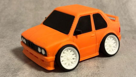Machetă auto imprimată 3D – model portocaliu 12 cm [4]