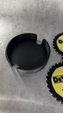 Set 4 suporturi pahare printate 3D cu suport depozitare, design industrial tip disc circular [3]