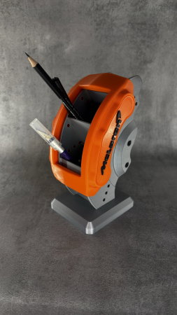 Suport de pixuri printat 3D, design etrier și disc de frână, organizator birou auto [5]