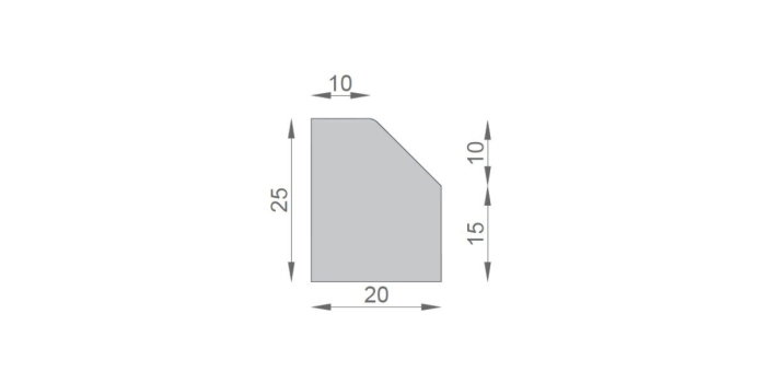 Bordură cu fantă cu rază de 45 de grade [2]