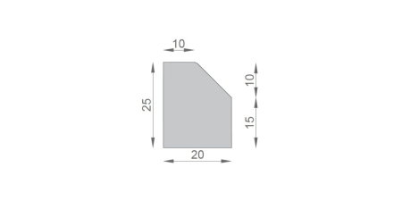 Bordură cu fantă cu rază de 45 de grade [1]