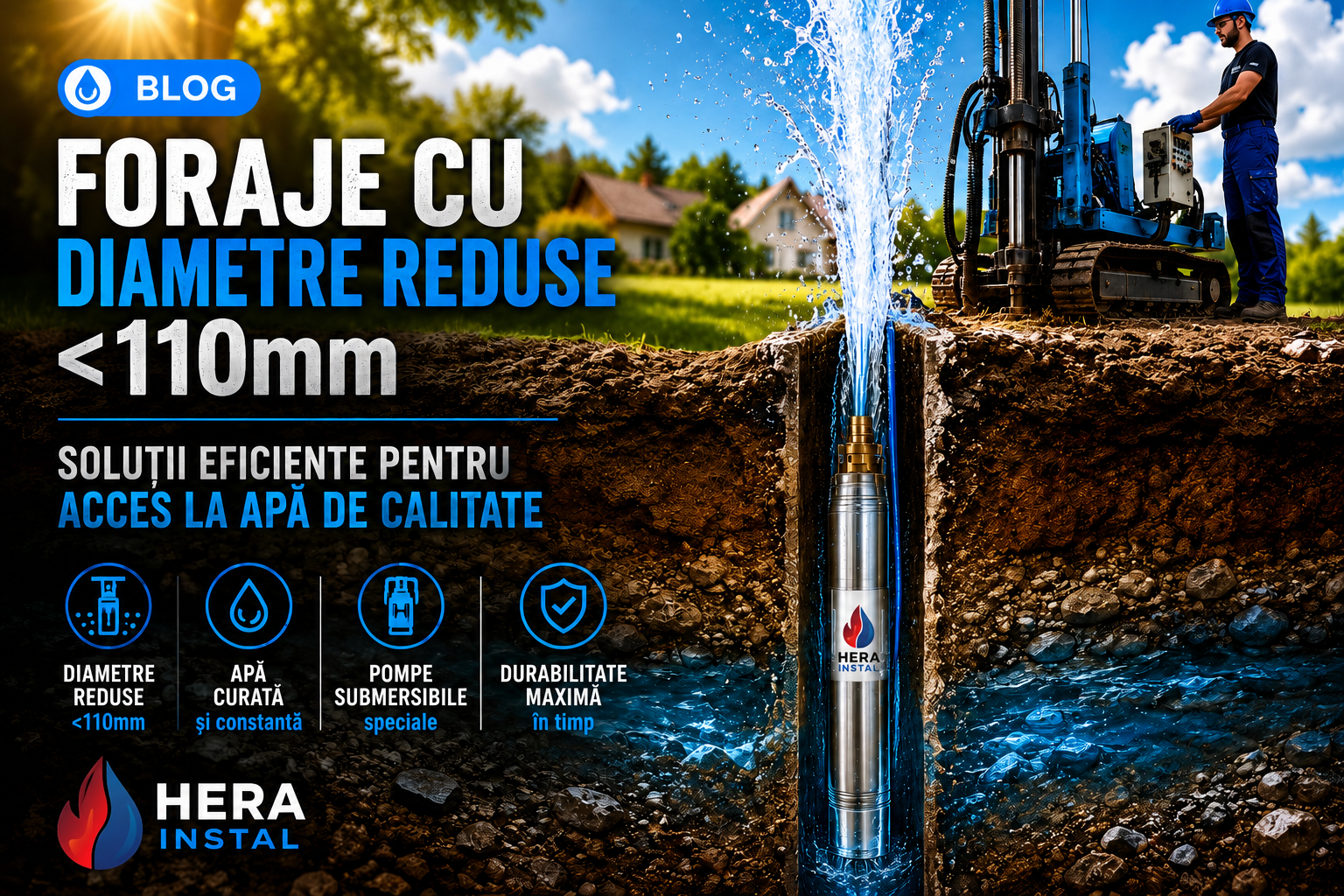 Ce pompă submersibilă aleg pentru un foraj de 110 mm? Ghid complet pentru foraje cu diametru redus (2026)