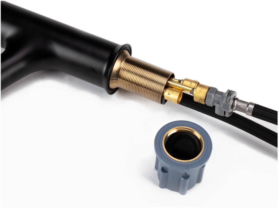 Baterie lavoar Evosanitary negru mat – inox 305, duș extractibil [5]