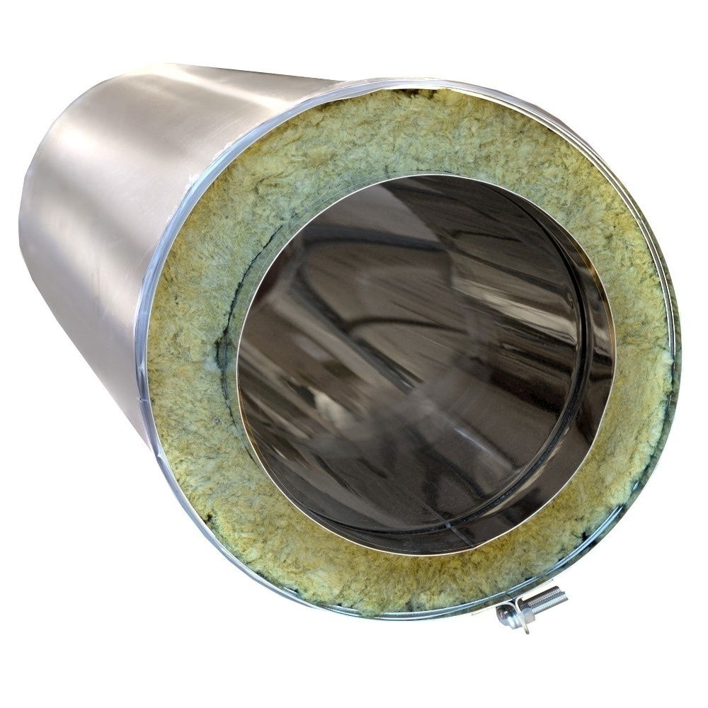 Kit exterior cos fum dublu perete izolat cu vata minerala bazaltica 40 mm, L, Ø200mm [4]