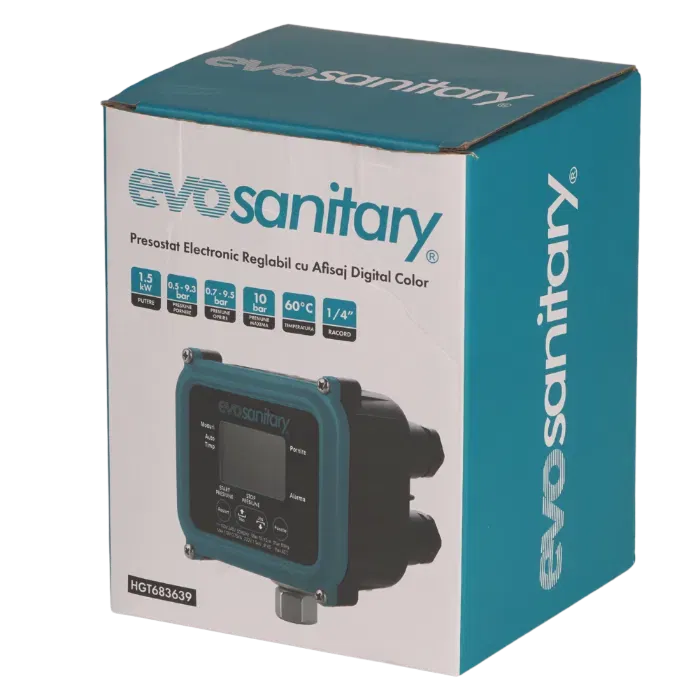 Pachet pompă submersibilă 1500W cu presostat și vas 50L Evosanitary [4]