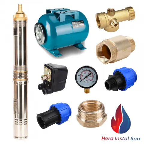 Pachet Pompa Submersibilă 8 Turbine EVOSANITARY + Accesorii Hidrofor | Debit 4000 l/h, 54 m, 750W [1]