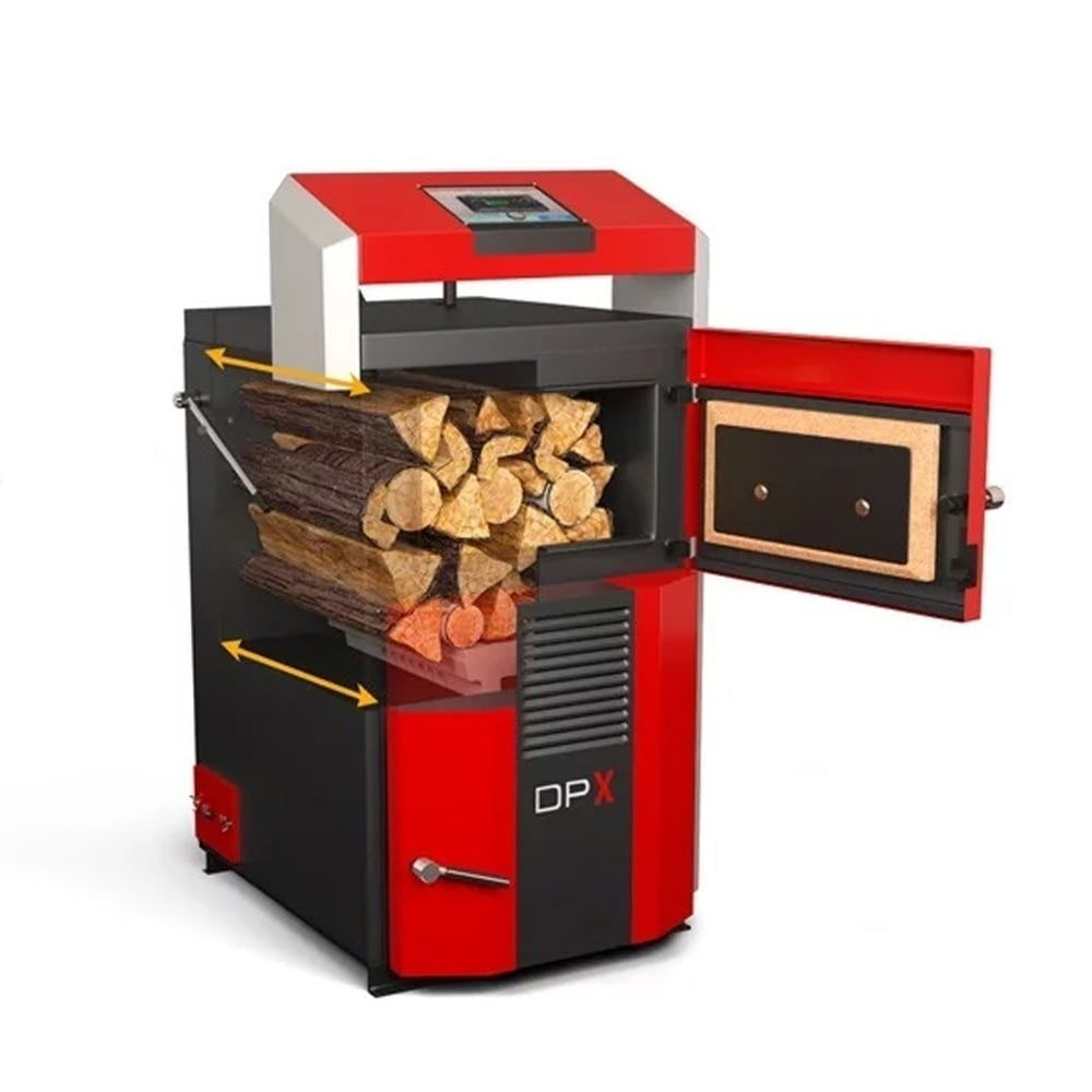 Pachet cazan pe lemne ATTACK DPX 25 kW – gazeificare, randament 91%, manta apă 100L, boiler 100L inclus [2]