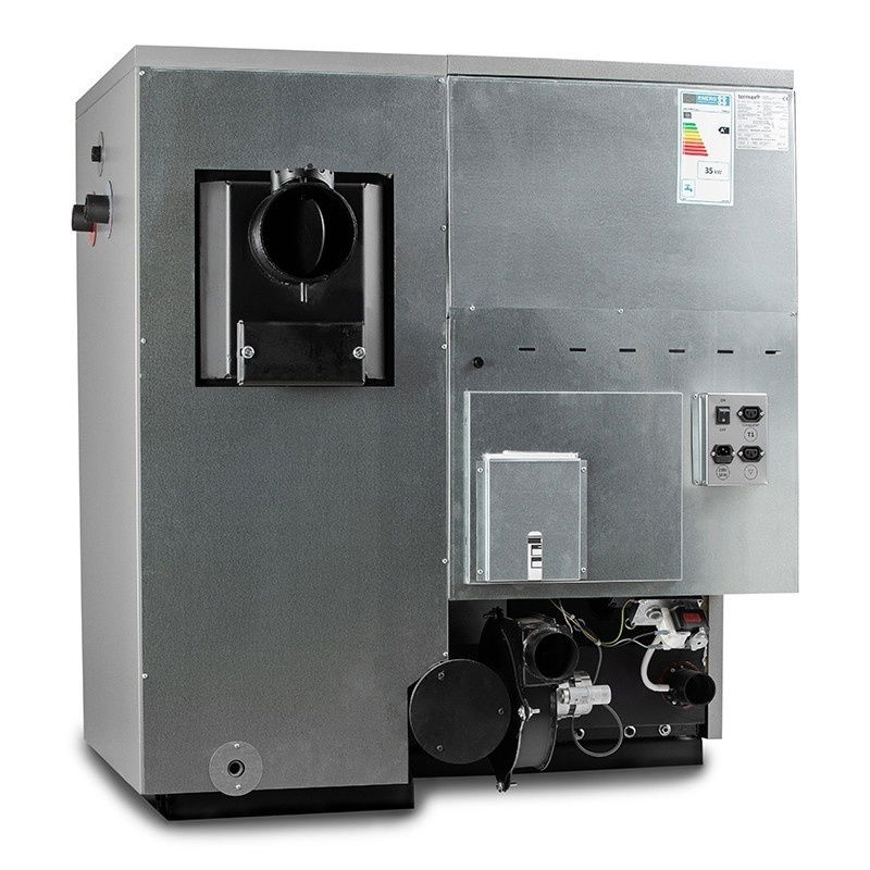 Pachet centrala mixta lemn/pelet Termax Combo 35 kW, volum manta apa 122 litri, Grup siguranta, Stabilizator tensiune, Termostat inteligent KOPH I302 si Aspirator cenusa 1000 W [4]