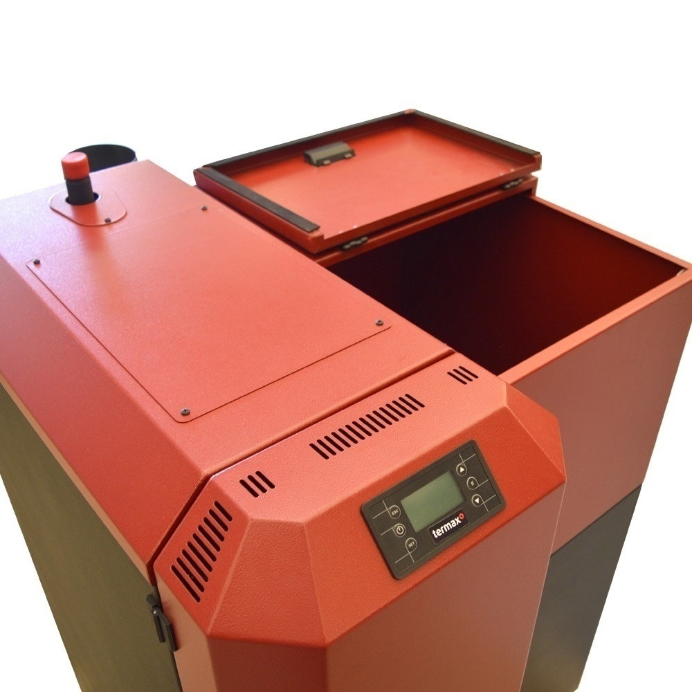 Pachet centrala mixta lemn/pelet Termax Tera 28 kW, 185 mp, buncar peleti 95 kg, volum manta apa 75 litri, diametru cos Ø120 mm [6]