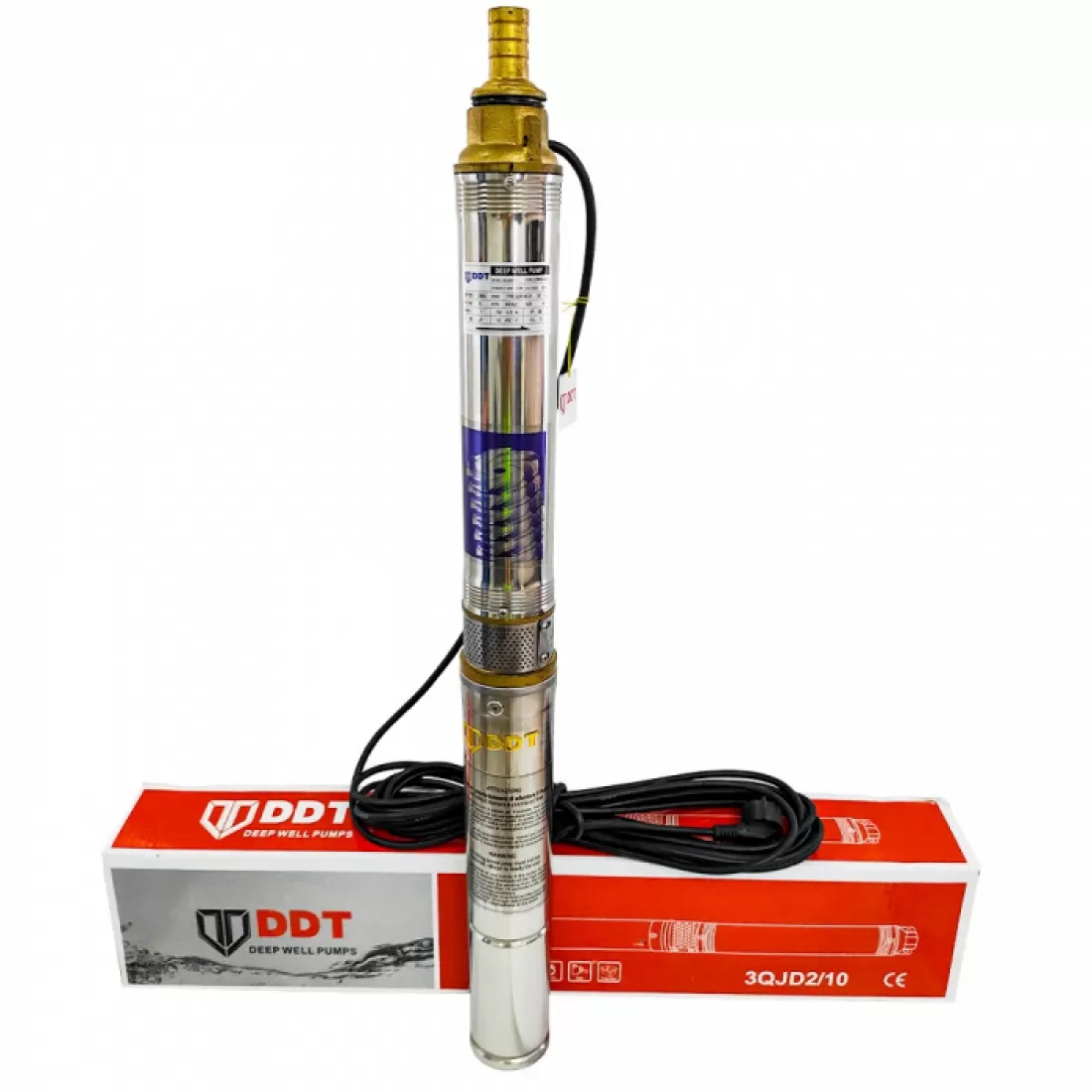 Pompa Submersibila 75mm 750W cu Vas 50L si Presostat pentru Foraje Inguste [2]